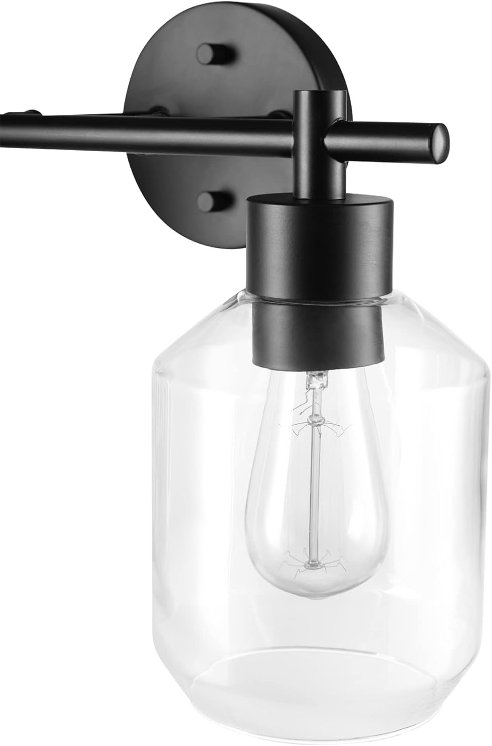 image:imageGlobe Electric 63000104 3Piece Bath Accessories Satin Nickel Finish 15 2Light Vanity Light Alabaster Glass Shades Toilet Paper Holder Towel Ring Bathroom Dcor Home EssentialsMatte Black 3Piece