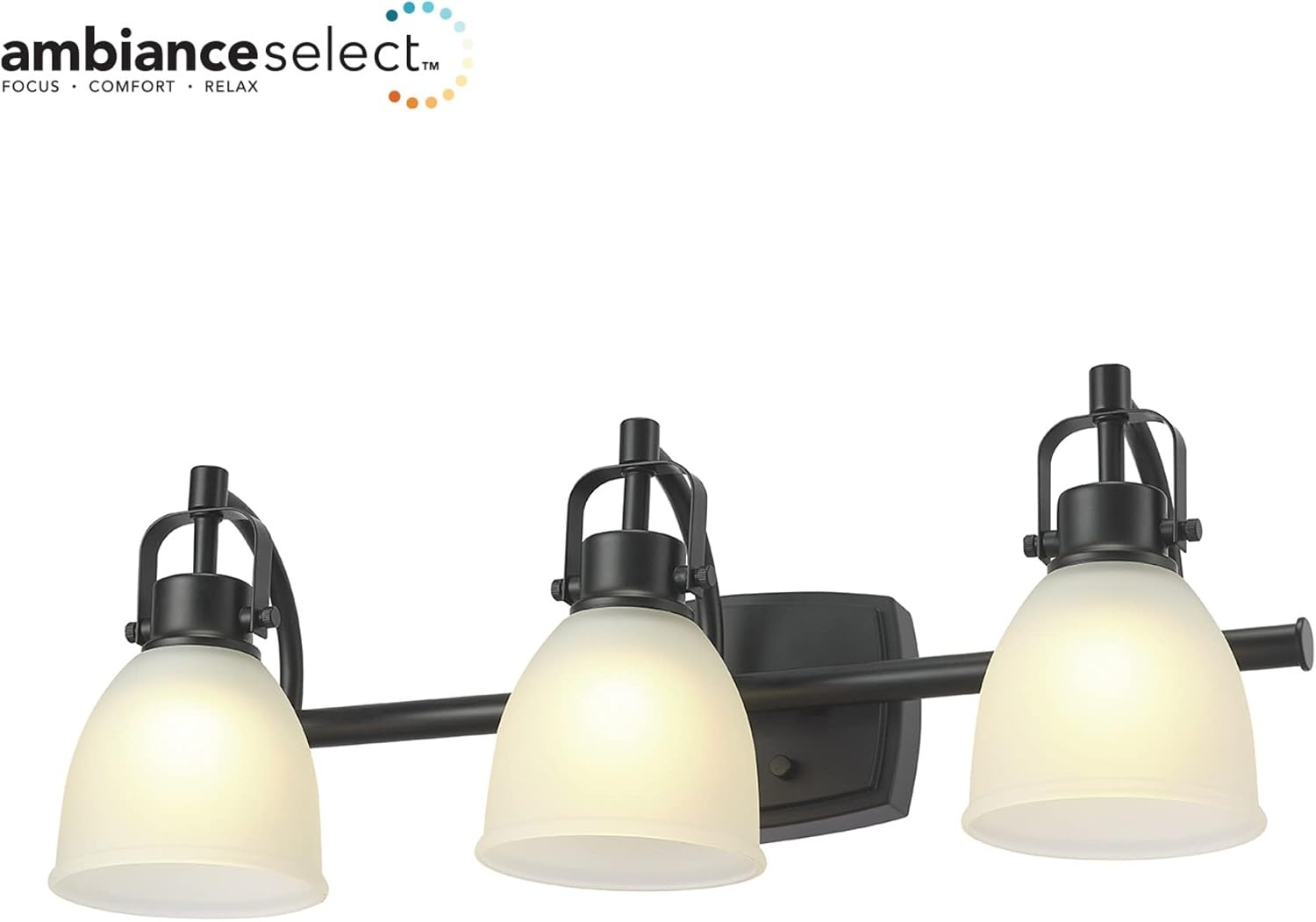 image:imageGlobe Electric 63000104 3Piece Bath Accessories Satin Nickel Finish 15 2Light Vanity Light Alabaster Glass Shades Toilet Paper Holder Towel Ring Bathroom Dcor Home EssentialsMatte Black LED