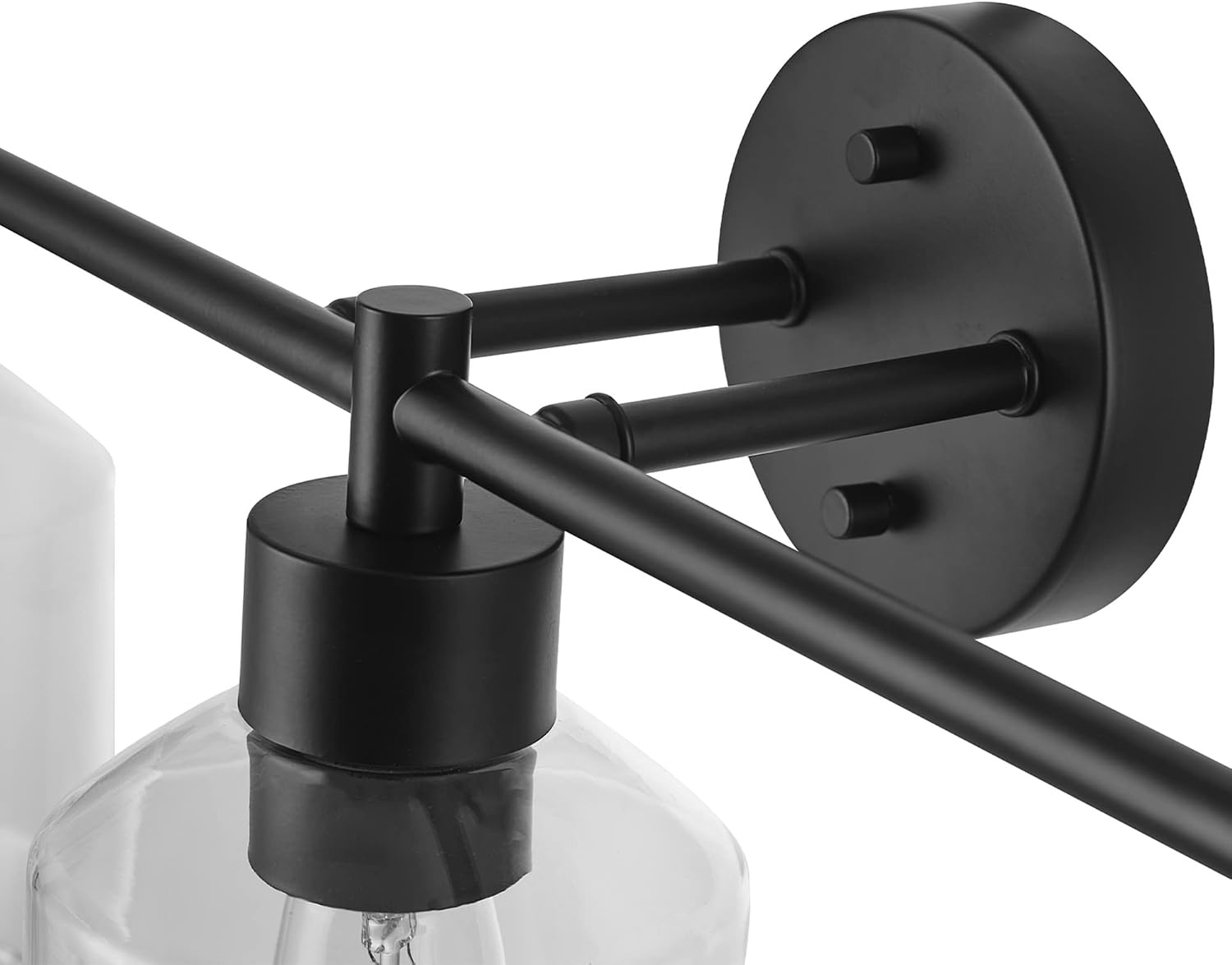 image:imageGlobe Electric 63000104 3Piece Bath Accessories Satin Nickel Finish 15 2Light Vanity Light Alabaster Glass Shades Toilet Paper Holder Towel Ring Bathroom Dcor Home EssentialsMatte Black 5Piece