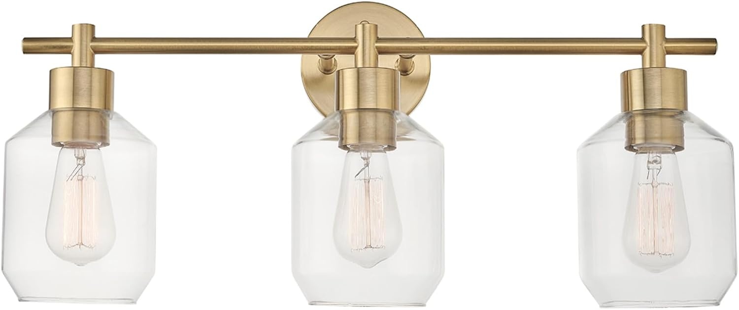 image:imageGlobe Electric 63000104 3Piece Bath Accessories Satin Nickel Finish 15 2Light Vanity Light Alabaster Glass Shades Toilet Paper Holder Towel Ring Bathroom Dcor Home EssentialsGold