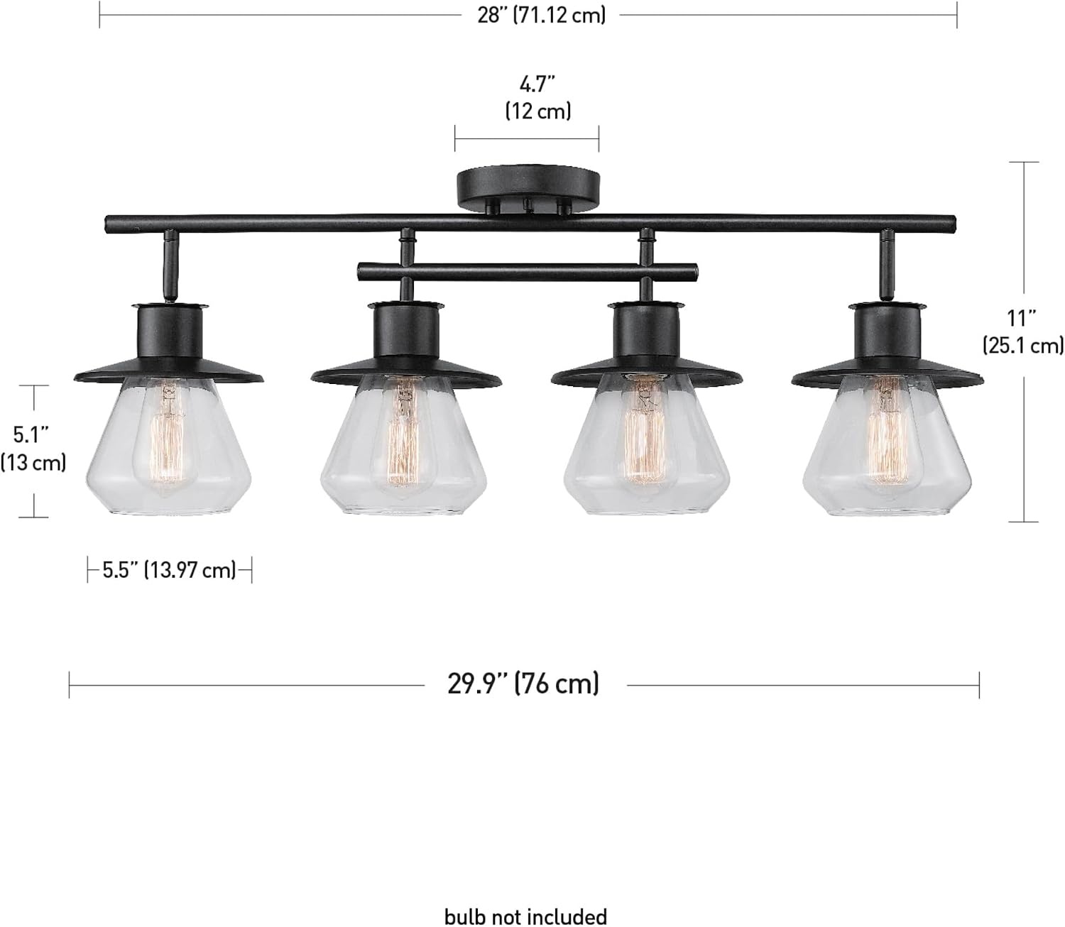 image:imageGlobe Electric 64000045 24 3Light Track Lighting Pewter Clear Glass Shades Ceiling Light Pivot Shade 3 Bulb Kitchen Lights E26 SocketDark Bronze