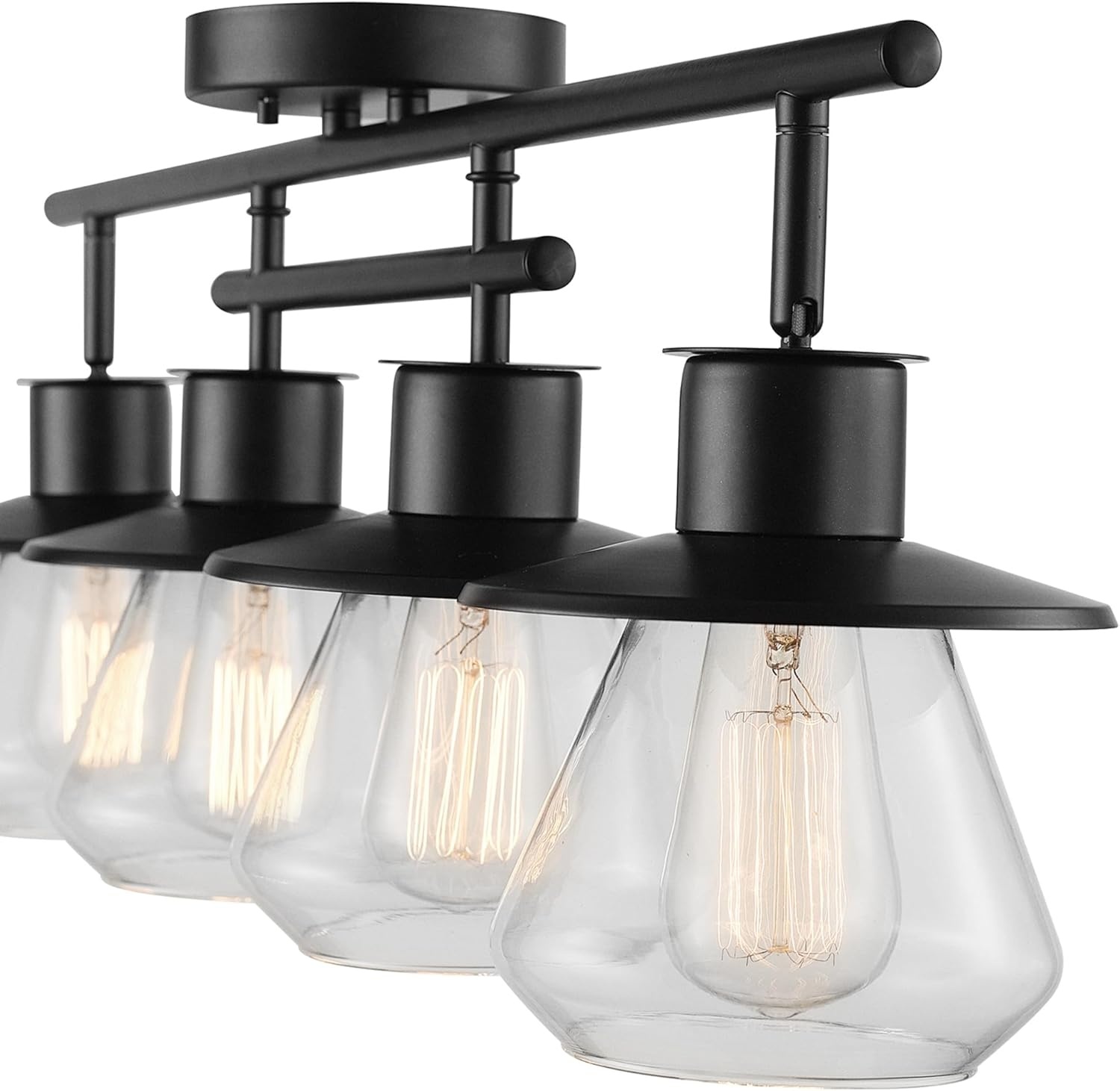 image:imageGlobe Electric 64000045 24 3Light Track Lighting Pewter Clear Glass Shades Ceiling Light Pivot Shade 3 Bulb Kitchen Lights E26 SocketDark Bronze