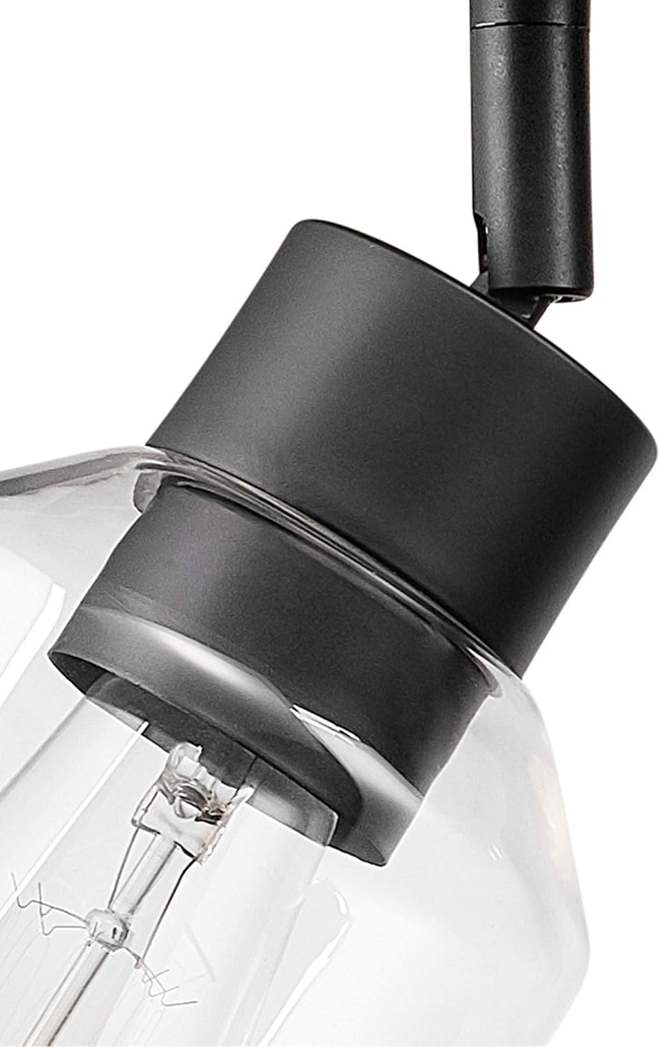 image:imageGlobe Electric 64000045 24 3Light Track Lighting Pewter Clear Glass Shades Ceiling Light Pivot Shade 3 Bulb Kitchen Lights E26 SocketMatte Black Faux Wood