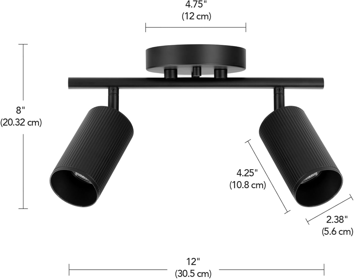 image:imageGlobe Electric 64000092 21 3Light Track Lighting Matte White Pivoting Shades Ceiling Lamp for Bedroom Kitchen Hallway Bathroom Den Dining Room Home DcorMatte Black Ribbed Shades