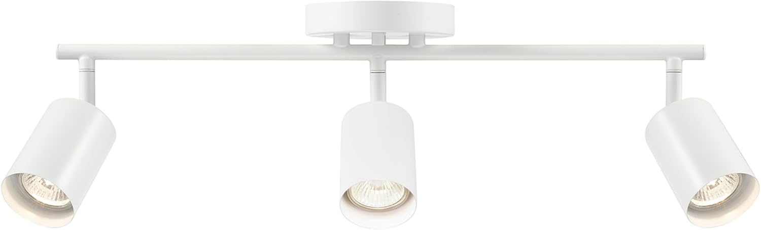 image:imageGlobe Electric 64000092 21 3Light Track Lighting Matte White Pivoting Shades Ceiling Lamp for Bedroom Kitchen Hallway Bathroom Den Dining Room Home DcorMatte White