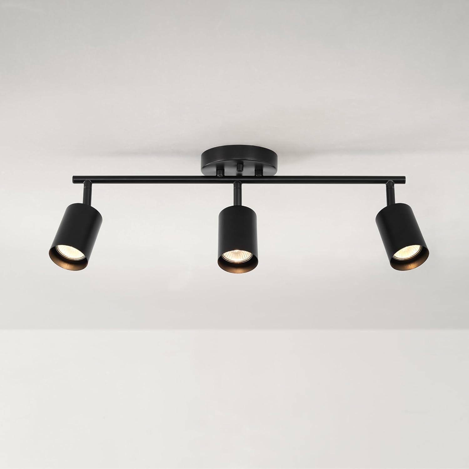 image:imageGlobe Electric 64000092 21 3Light Track Lighting Matte White Pivoting Shades Ceiling Lamp for Bedroom Kitchen Hallway Bathroom Den Dining Room Home DcorMatte Black