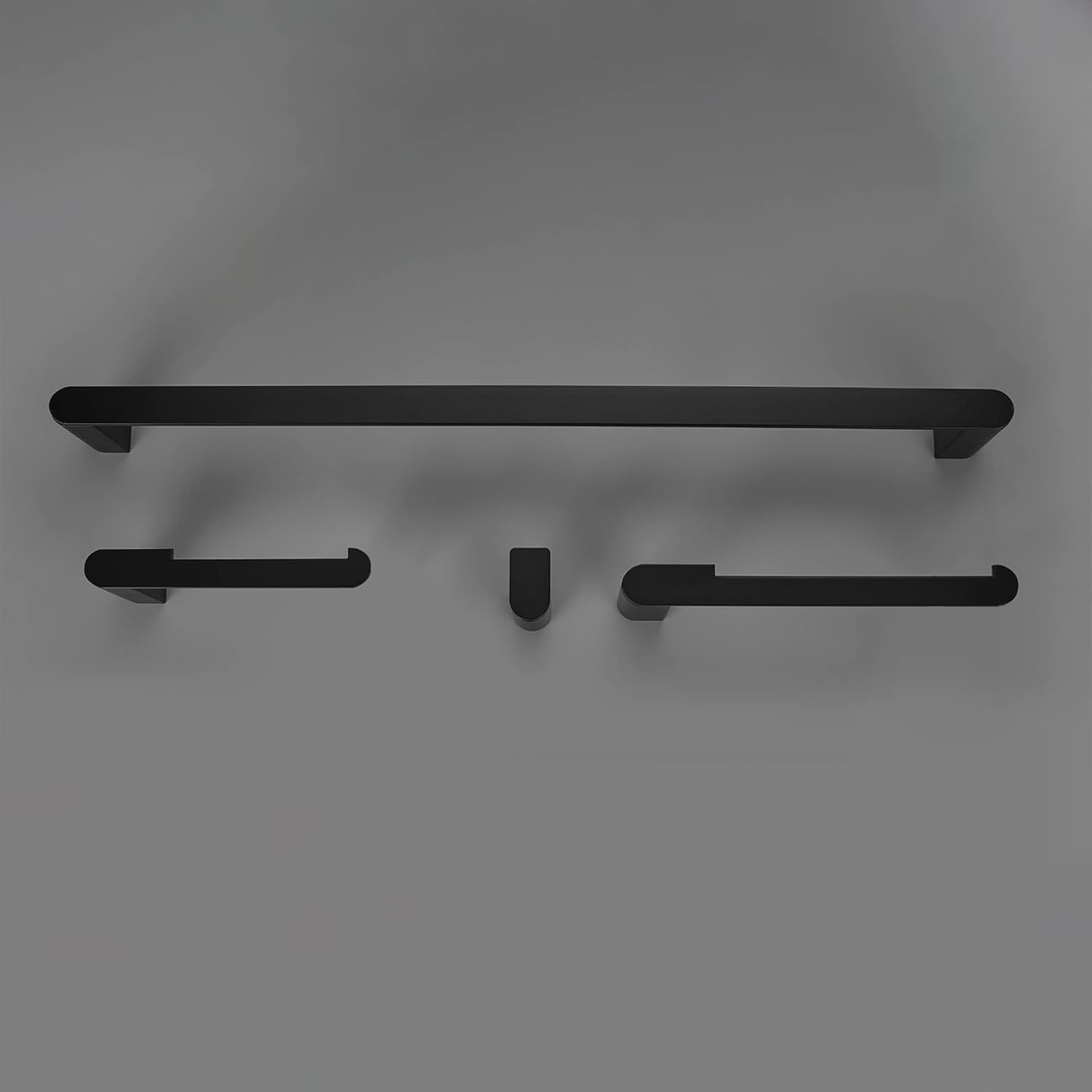 image:imageGlobe Electric 65562 Dakota 4Piece Bathroom Hardware Accessory Kit Matte Brass Towel Bar Towel Ring Robe Hook Toilet Paper HolderBlack Portofino