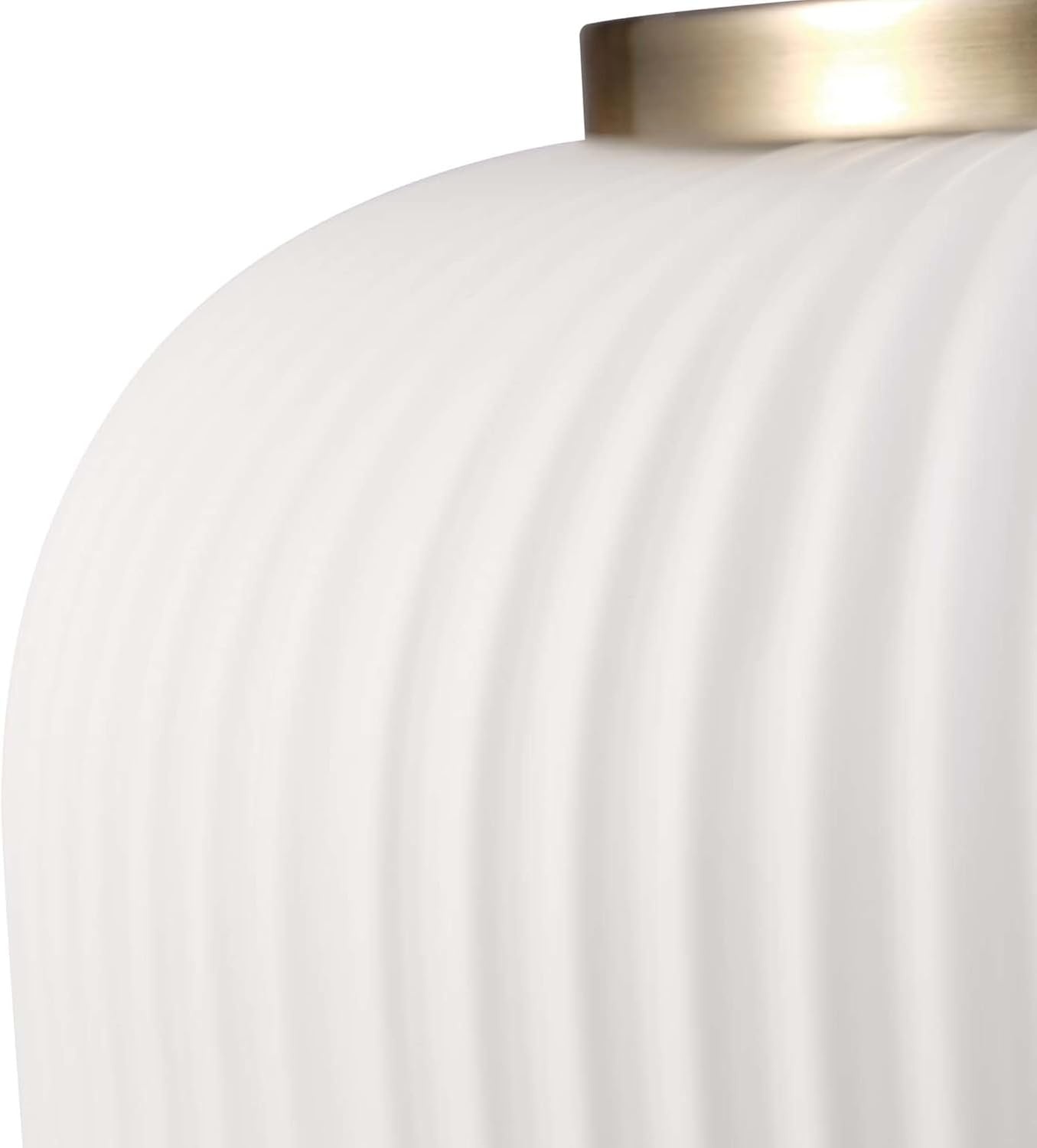 image:imageGlobe Electric 65842 1Light Pendant Lighting Matte Brass Frosted Ribbed Glass Shade