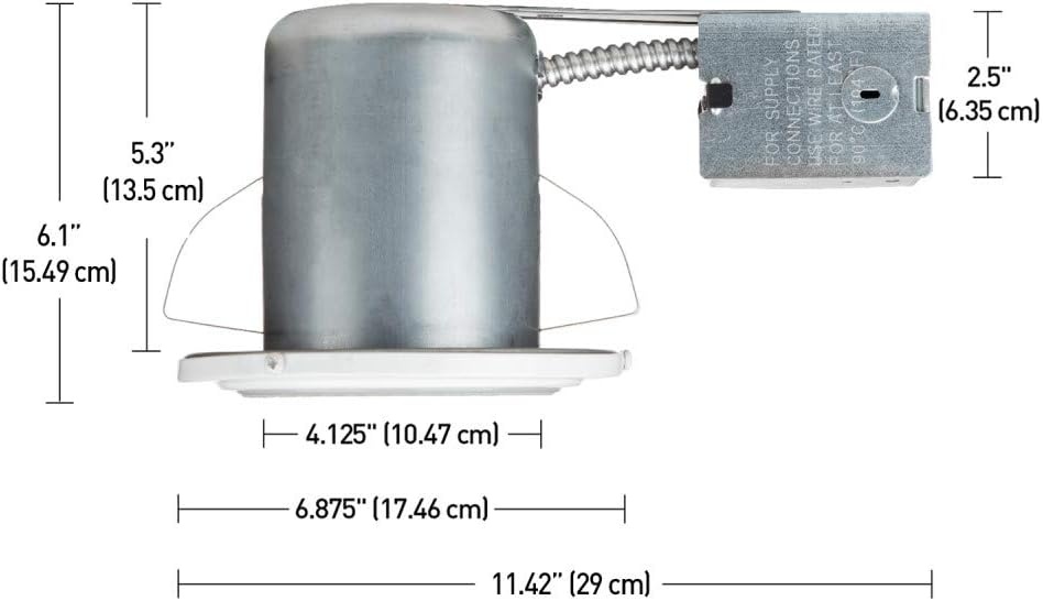 image:imageGlobe Electric 90663 4 Flush Round Trim Recessed Lighting Kit Tempered Frosted Glass White 388 Hole Size Bulb Not IncludedWhite Round 5 Inch