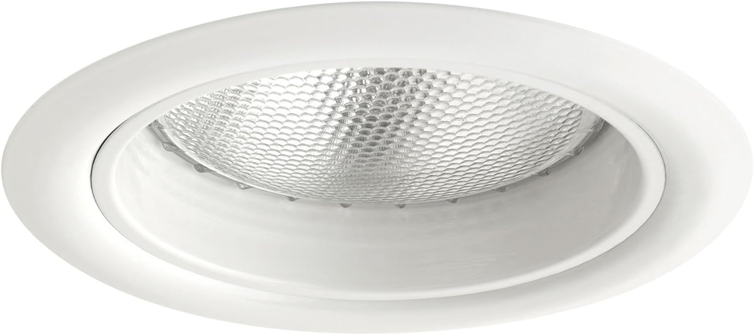 image:imageGlobe Electric 90671 5 Rust Proof IndoorOutdoor Ridged Baffle Round Trim Recessed Lighting Kit White Easy Install PushNClick Clips 45 Hole Size Dimmable Porch Light Bulb Not Included1 Pack