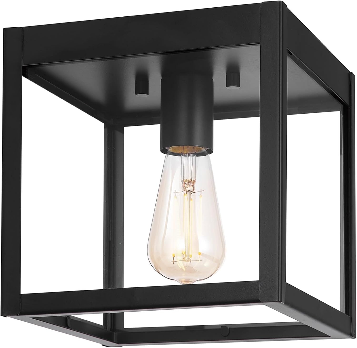 image:imageGlobe Electric 91005230 Sasha 8 Wide Flush Mount Square Outdoor Ceiling Fixture Matte Black