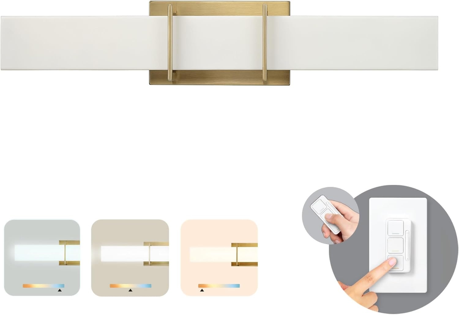 image:imageGlobe Electric 91005408 Horizon 24 Wide LED Bath Bar with Frosted Acrylic Shade Chrome