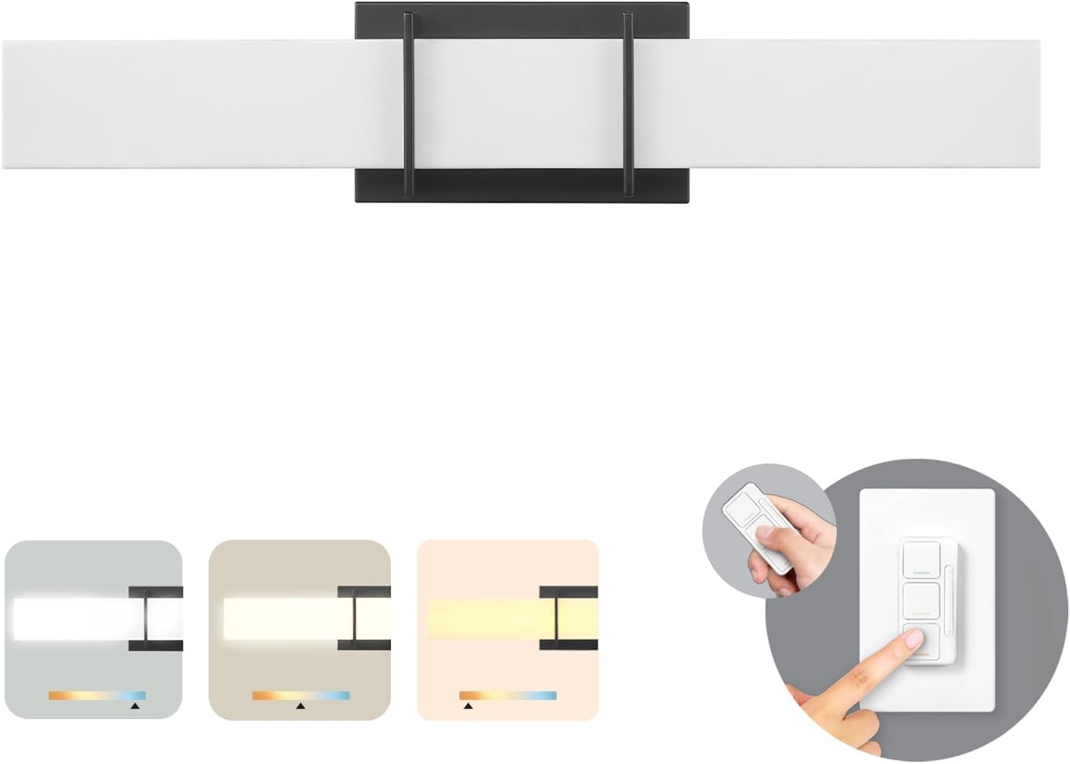image:imageGlobe Electric 91005408 Horizon 24 Wide LED Bath Bar with Frosted Acrylic Shade Chrome