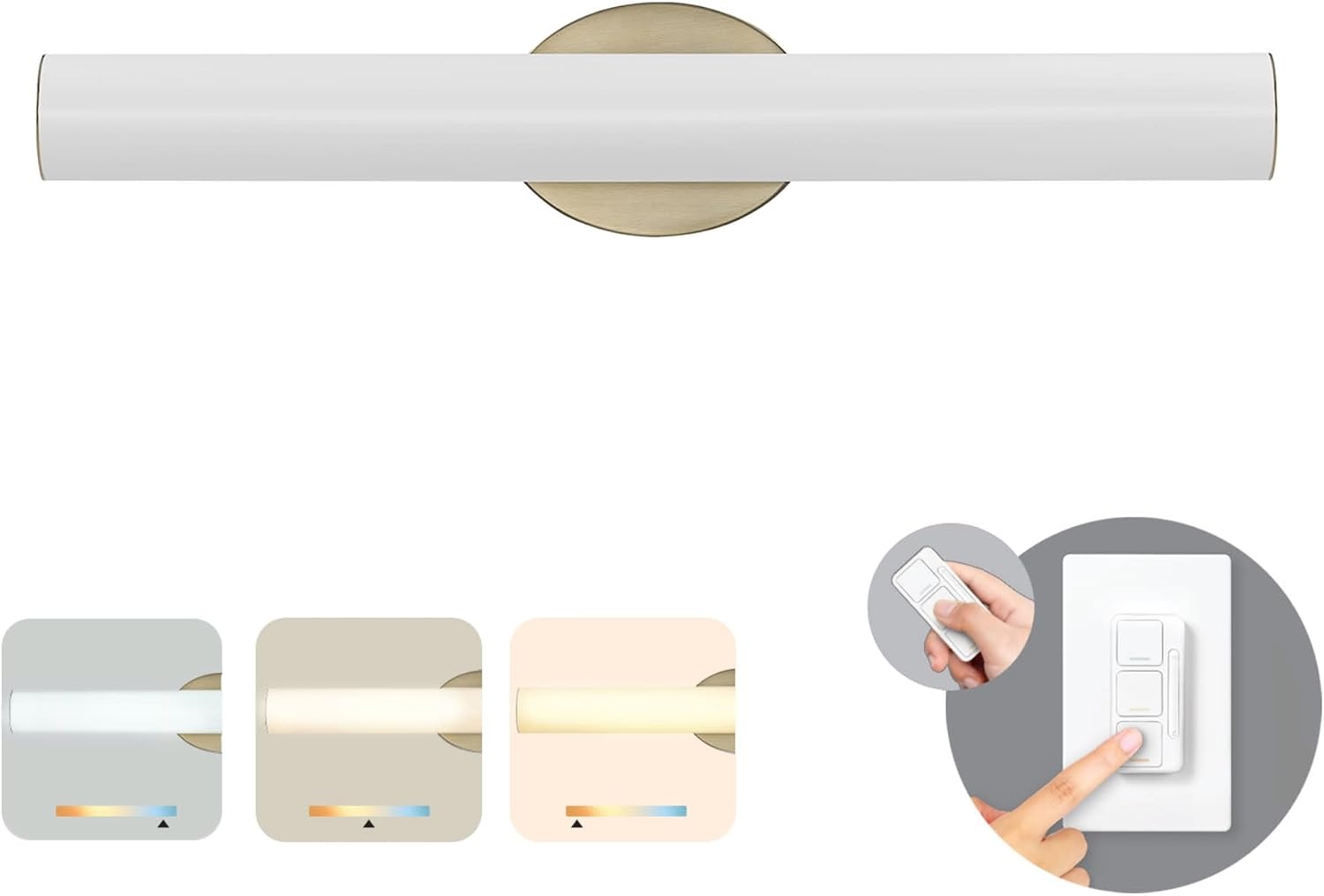 image:imageGlobe Electric 91005447 Pacific 24 Wide LED Bath Bar with Frosted Acrylic Shade Brass