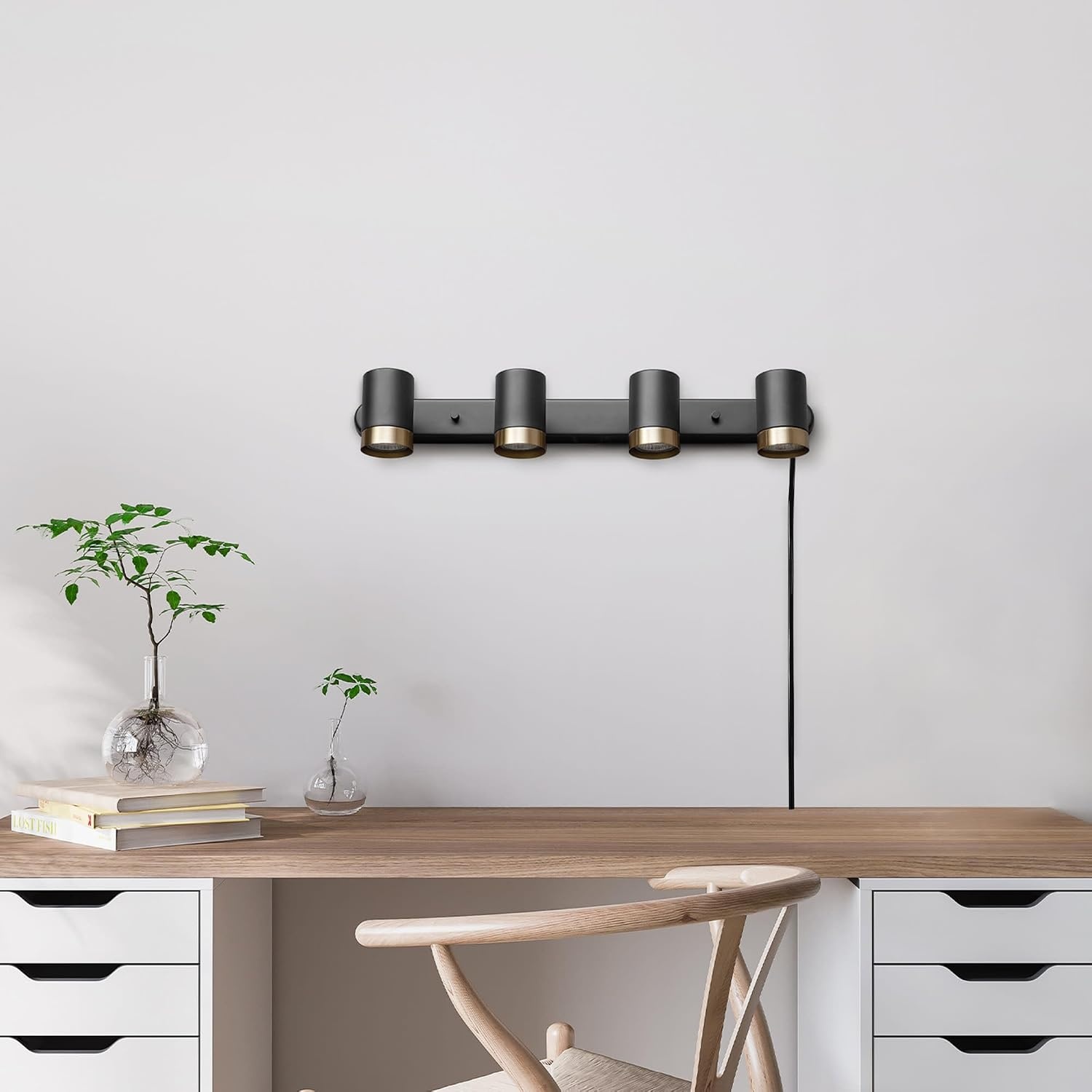 image:imageGlobe Electric 91005455 Dale 4 Light 6 Tall Plugin Wall Sconce Matte Black
