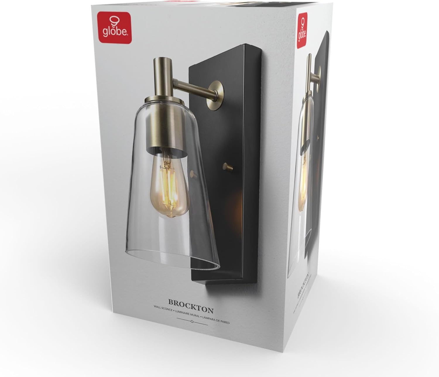 image:imageGlobe Electric 91005947 Brockton 12 Tall Wall Sconce with Glass Shade Matte Brass