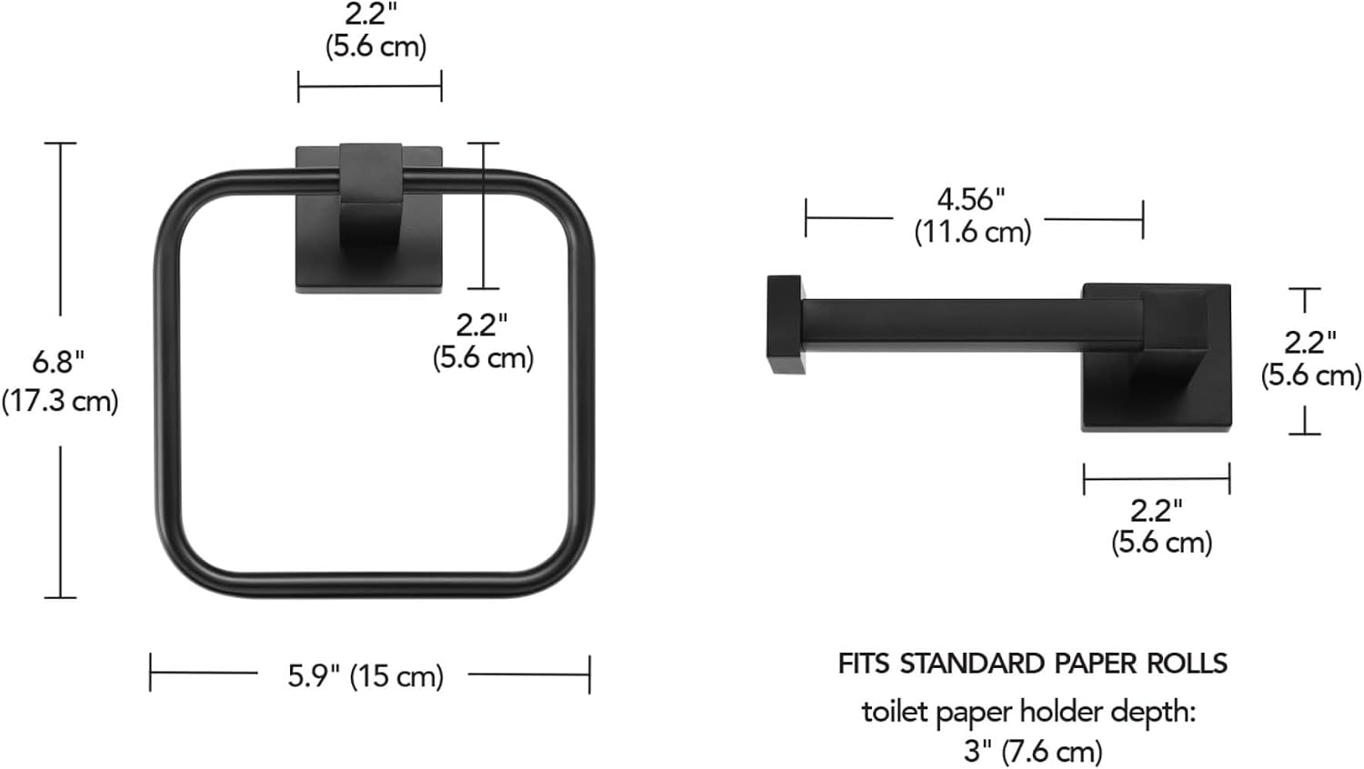 image:imageGlobe Electric 91007782 Dakota 2 Light 13 Wide Vanity Light with Towel Ring and Toilet Paper Holder Matte Black