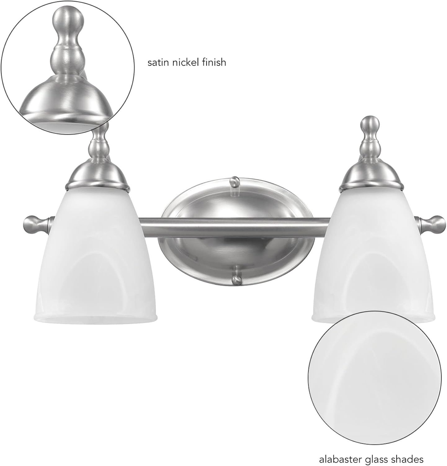 image:imageGlobe Electric 91007785 Diana 2 Light 16 Wide Vanity Light with Towel Ring and Toilet Paper Holder Nickel