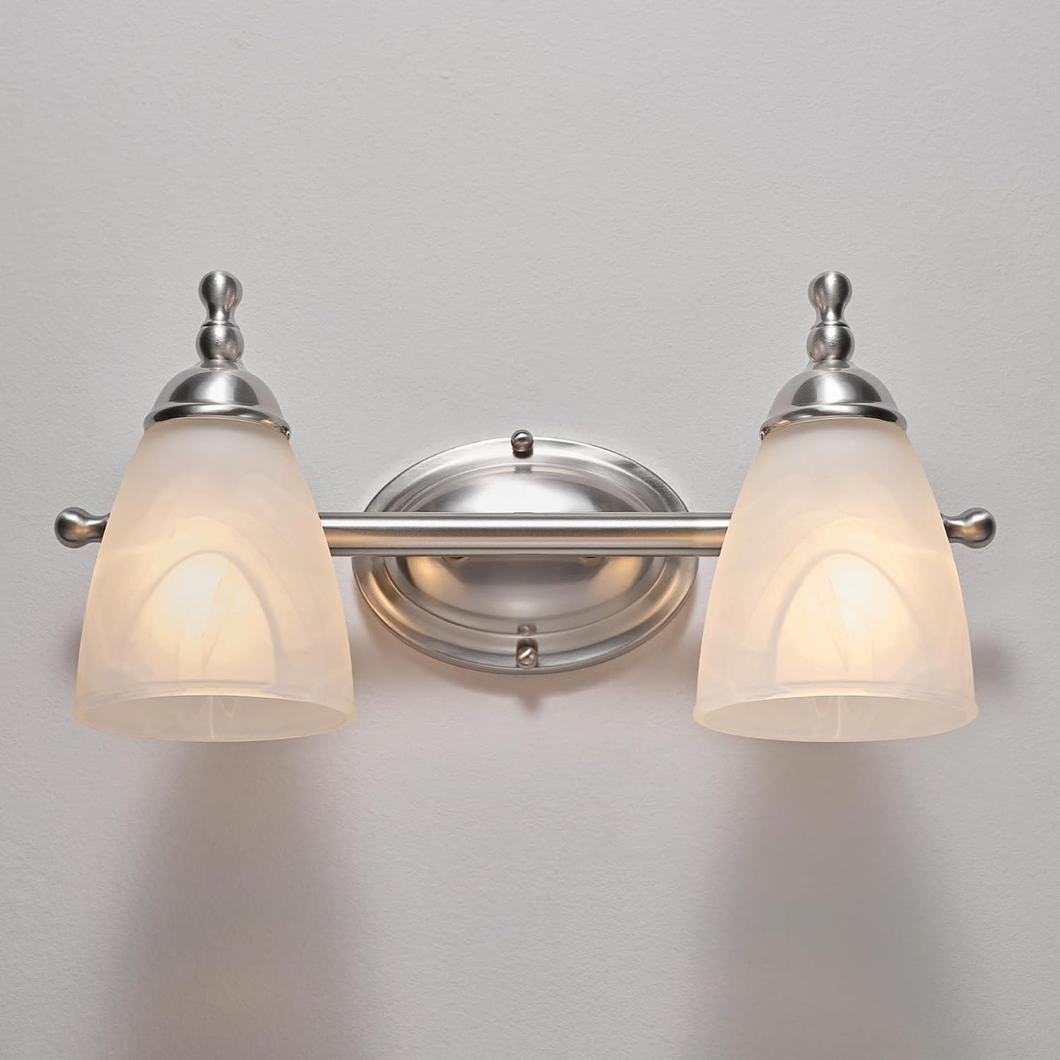 image:imageGlobe Electric 91007785 Diana 2 Light 16 Wide Vanity Light with Towel Ring and Toilet Paper Holder Nickel