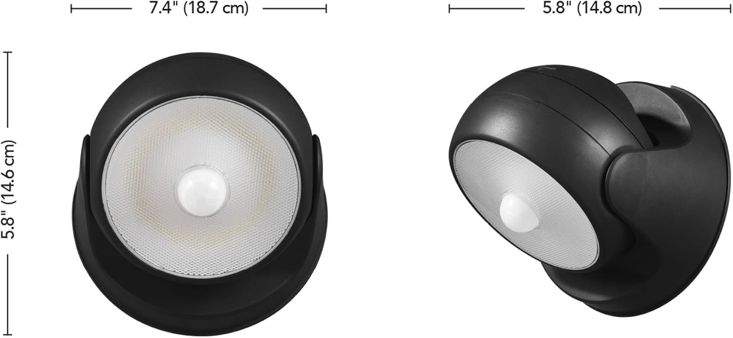 image:imageGlobe Electric 91008613 Adjustable Single Light 81116 Wide 4000K LED Outdoor Security Flood Light Black