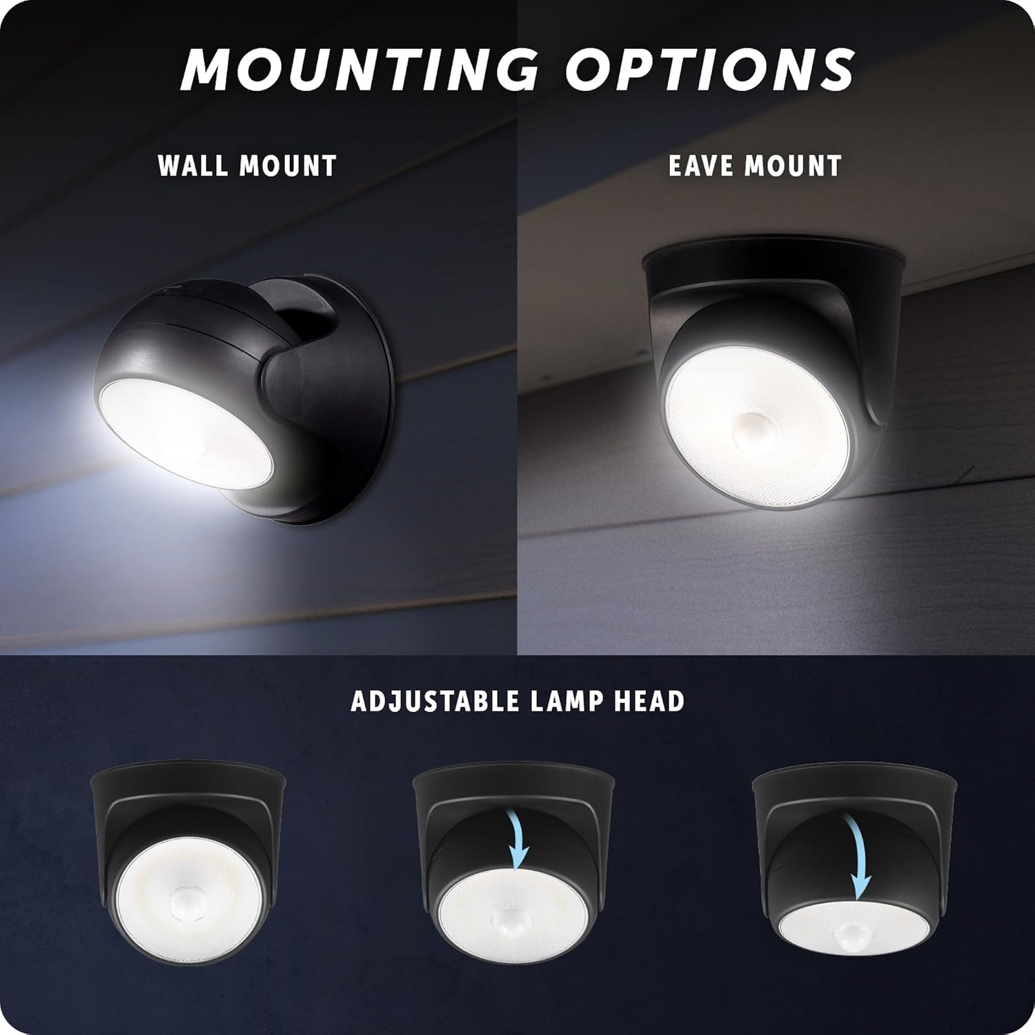 image:imageGlobe Electric 91008613 Adjustable Single Light 81116 Wide 4000K LED Outdoor Security Flood Light Black
