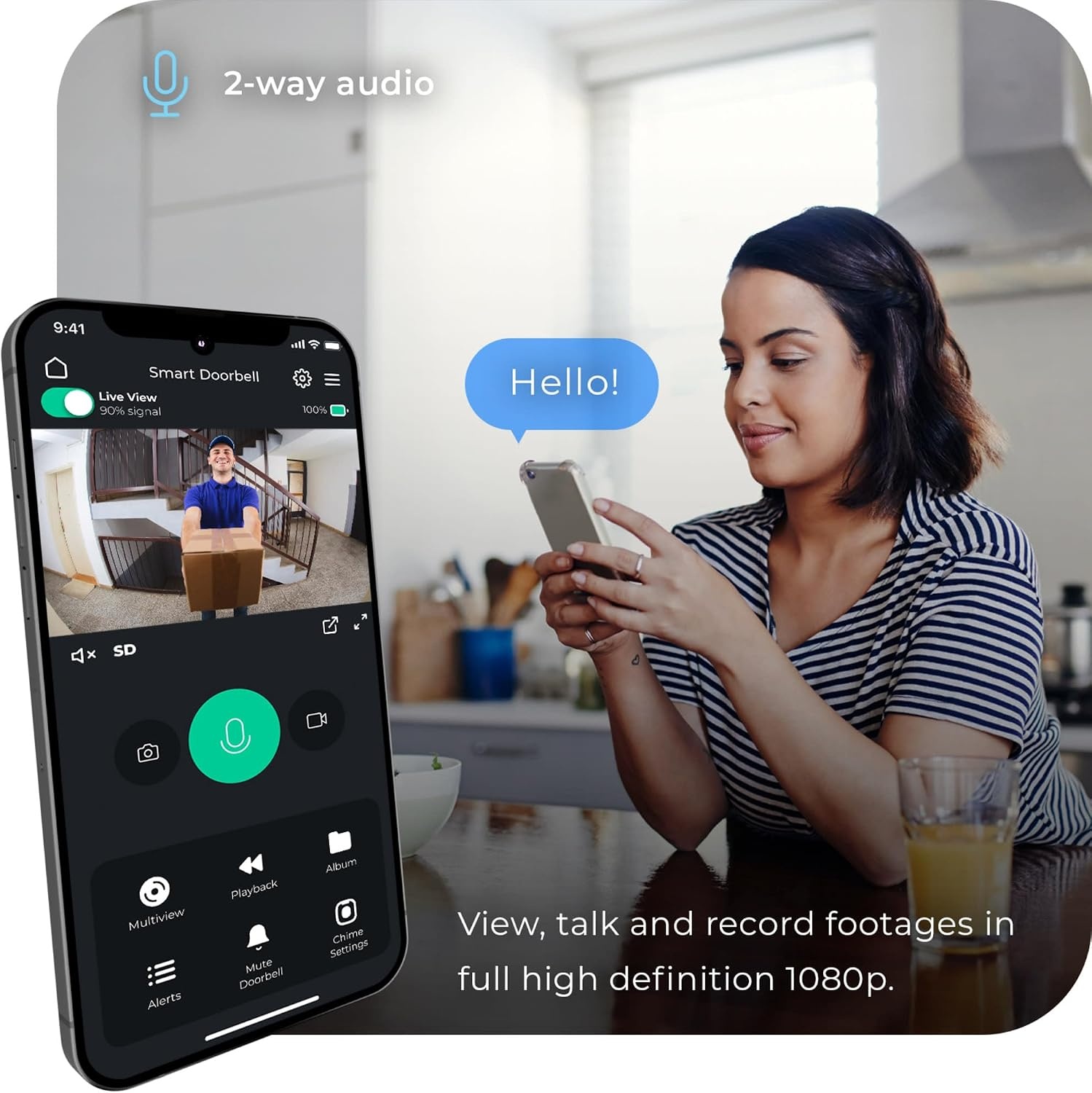 image:imageGlobe Electric 91009234 Heath Zenith Plastic Wired Smart Motion Detection Doorbell Kit Black