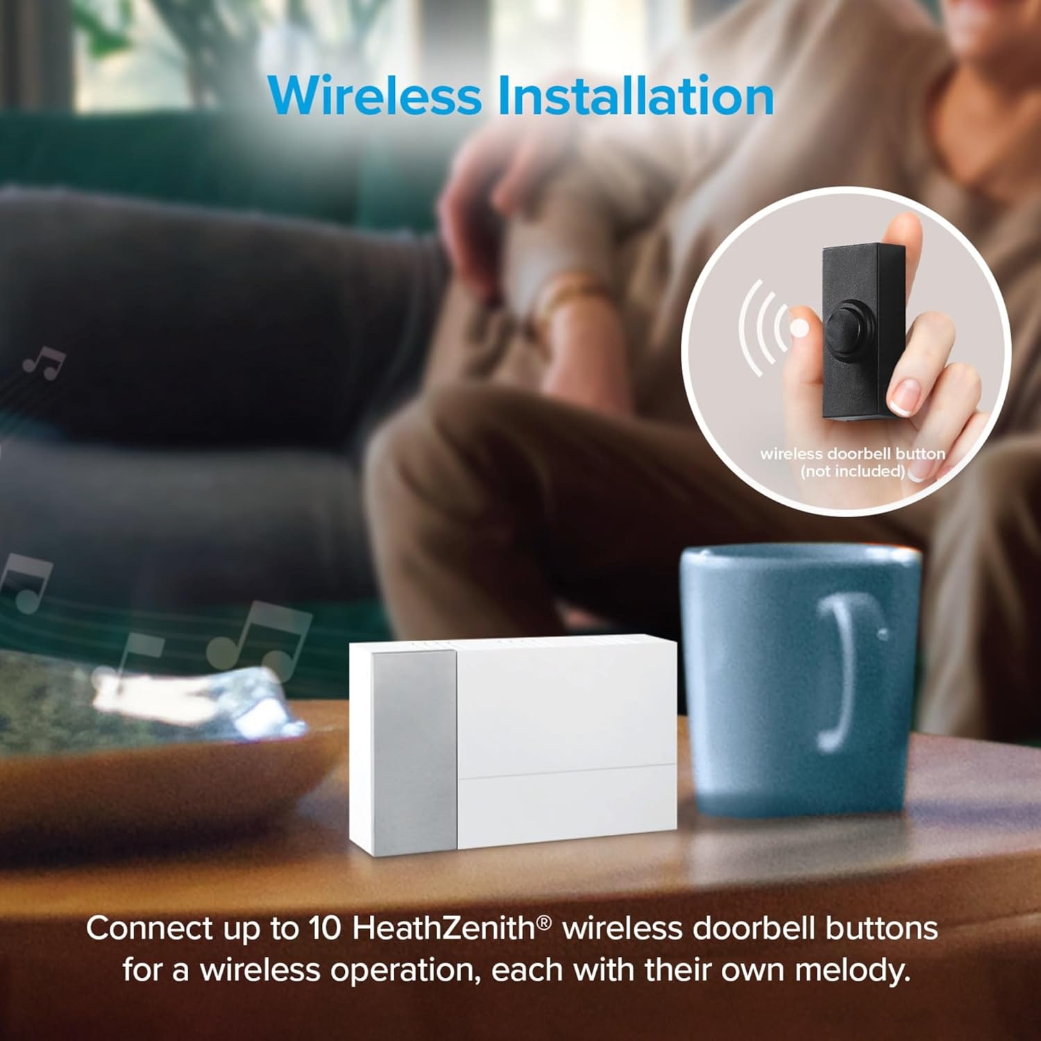 image:imageGlobe Electric 91009242 Heath Zenith Plastic Wired or Wireless Digital Doorbell Chime White