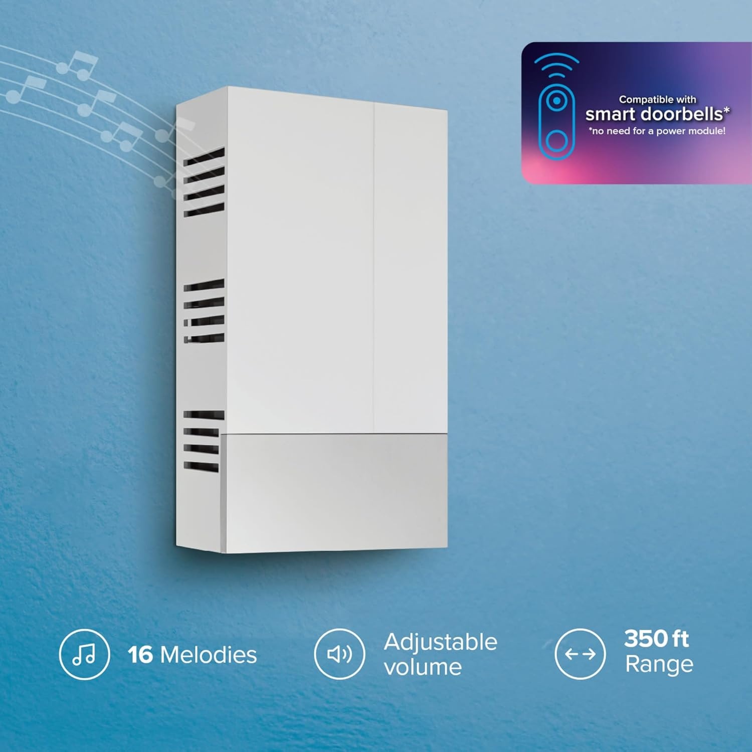 image:imageGlobe Electric 91009242 Heath Zenith Plastic Wired or Wireless Digital Doorbell Chime White
