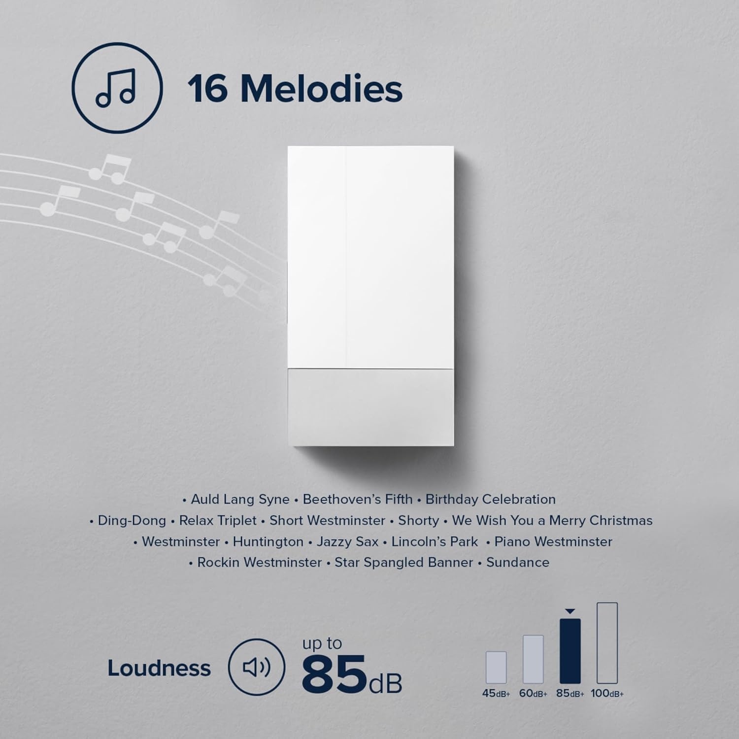 image:imageGlobe Electric 91009242 Heath Zenith Plastic Wired or Wireless Digital Doorbell Chime White
