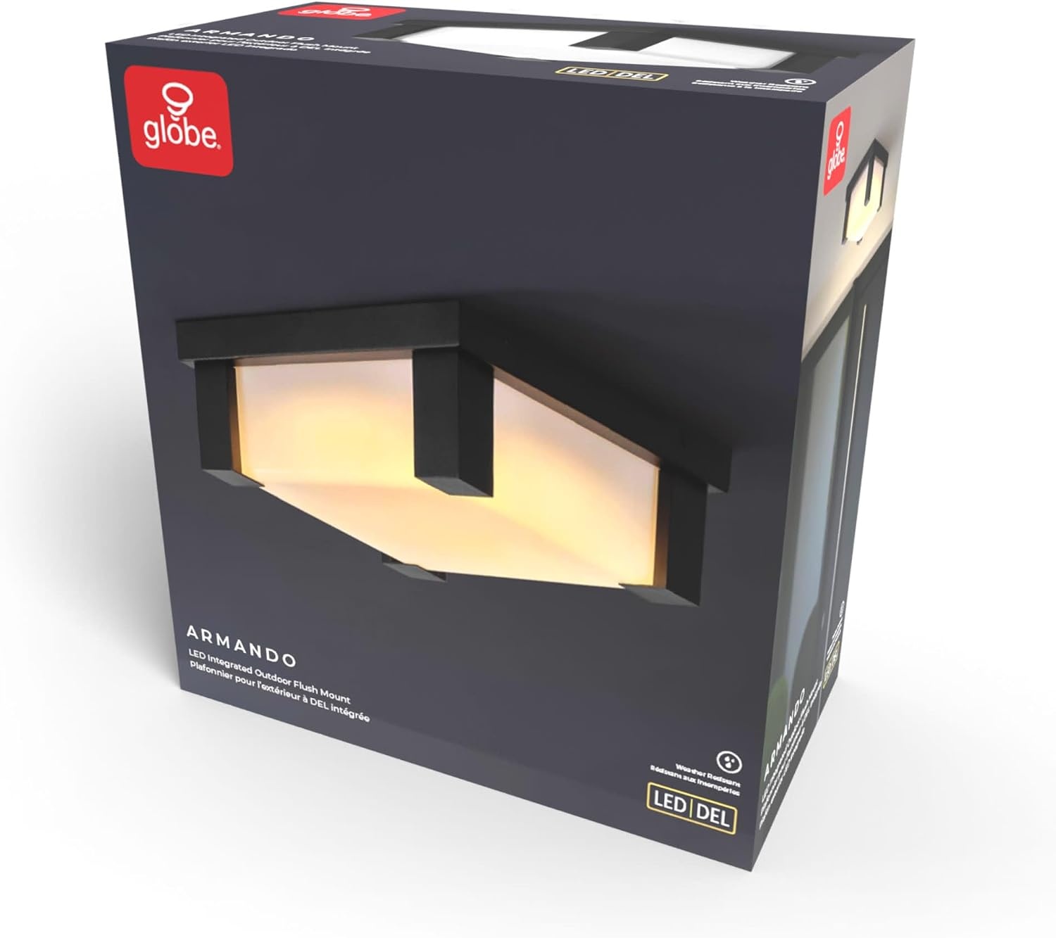 image:imageGlobe Electric 91009557 Armando 12 Wide Flush Mount Square Outdoor Ceiling Fixture Matte