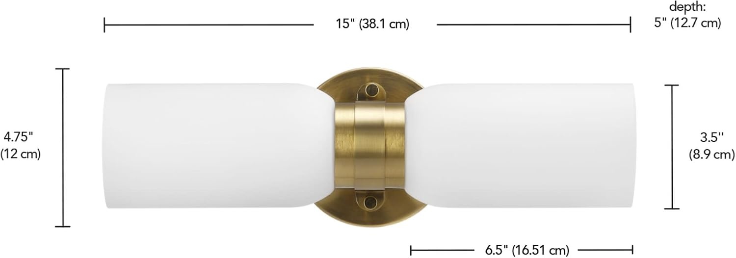 image:imageGlobe Electric 91009581 Kate 2 Light 15 Wide Vanity Light Matte