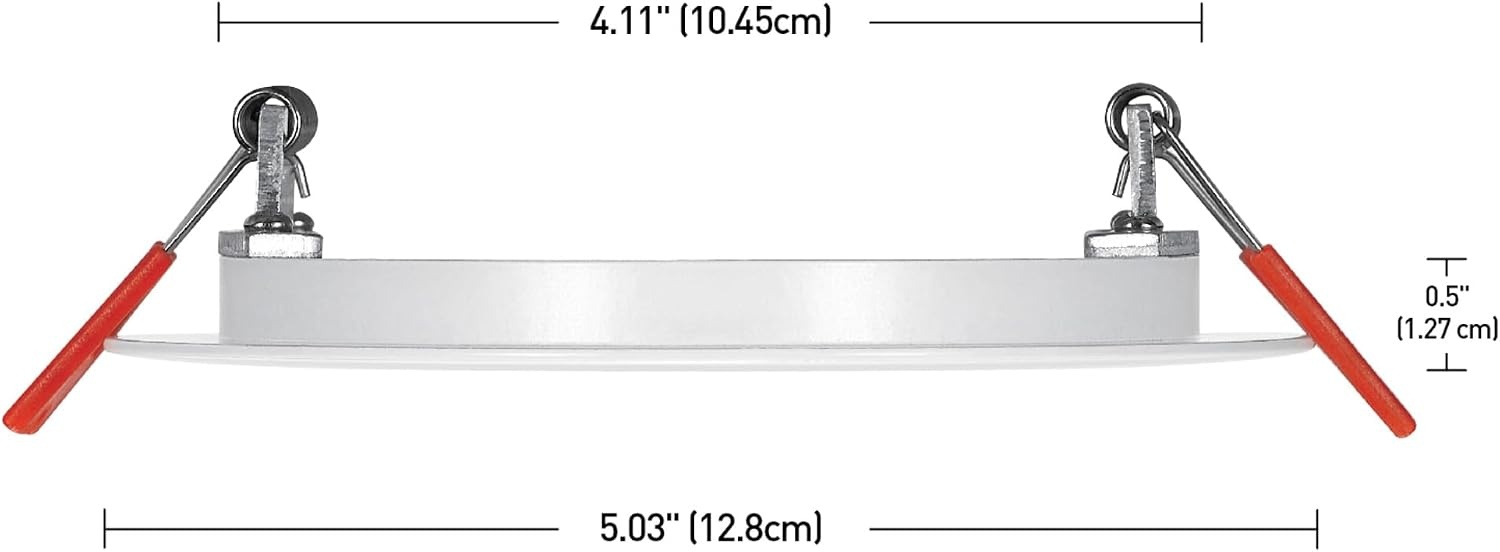 image:imageGlobe Electric 91119 4 Ultra Slim LED Integrated Recessed Lighting Kit 4Pack 9 Watts Energy Star IC Rated Dimmable Wet Rated White 425 Hole Size Bathroom Lights 540 Lumens EachWhite