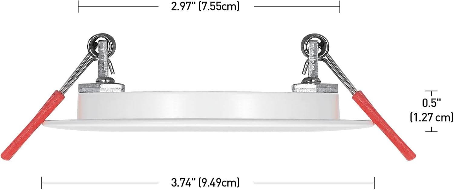 image:imageGlobe Electric 91125 3 Ultra Slim LED Integrated Recessed Lighting Kit 4Pack 6 Watts Energy Star IC and Wet Rated Dimmer Switch Compatible White Finish 325 Hole Size 420 Lumens 3000KWhite