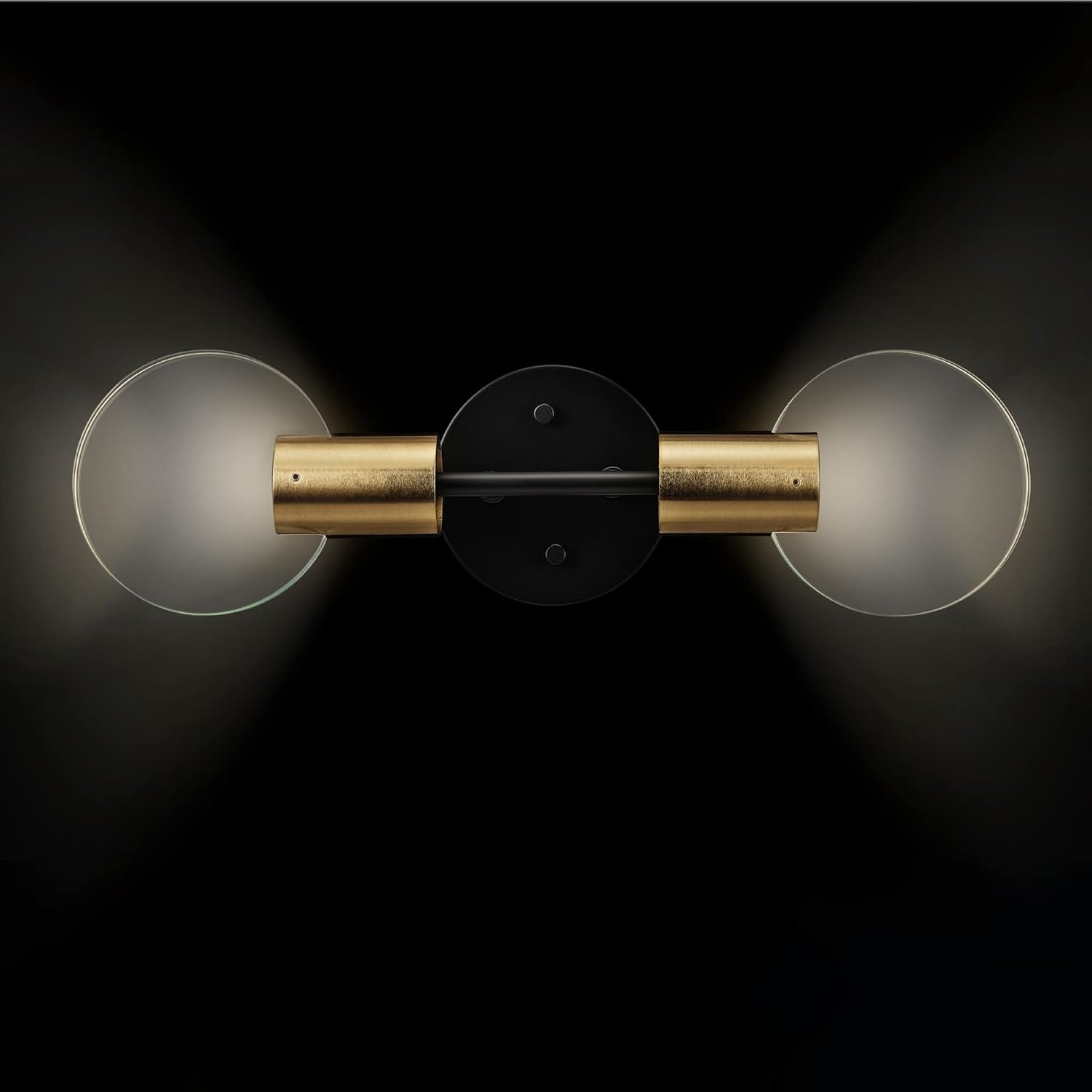 image:imageGlobe Electric Edinburgh 24 LED Integrated Vanity Light Matte Black 19W 1200 Lumens 4000 Kelvin Cool White 90 CRI Frosted Acrylic Shades Dimmable Bulb Not IncludedMatte Black Brass