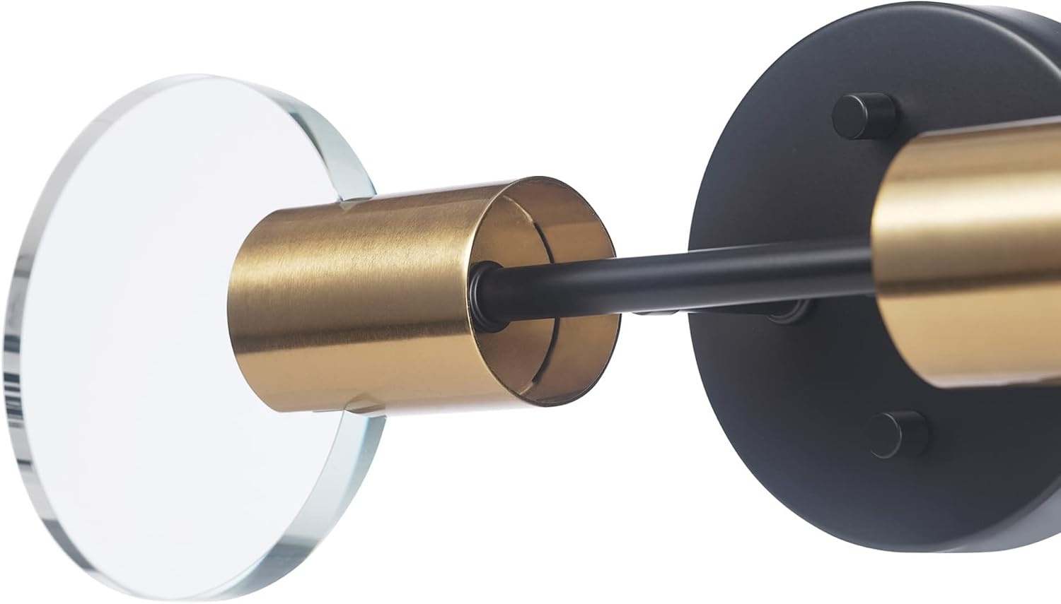 image:imageGlobe Electric Edinburgh 24 LED Integrated Vanity Light Matte Black 19W 1200 Lumens 4000 Kelvin Cool White 90 CRI Frosted Acrylic Shades Dimmable Bulb Not IncludedMatte Black Brass