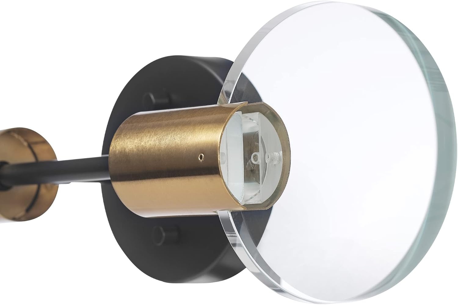 image:imageGlobe Electric Edinburgh 24 LED Integrated Vanity Light Matte Black 19W 1200 Lumens 4000 Kelvin Cool White 90 CRI Frosted Acrylic Shades Dimmable Bulb Not IncludedMatte Black Brass