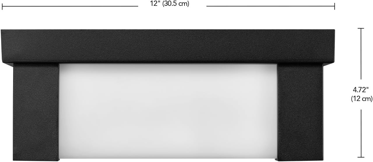 image:imageGlobe Electric LED Integrated Outdoor Flush Mount Matte Black Frosted Shade 25W 1300 Lumens 2700 Kelvin 80 CRI Dimmable Weather Resistant Indoor Ceiling Light