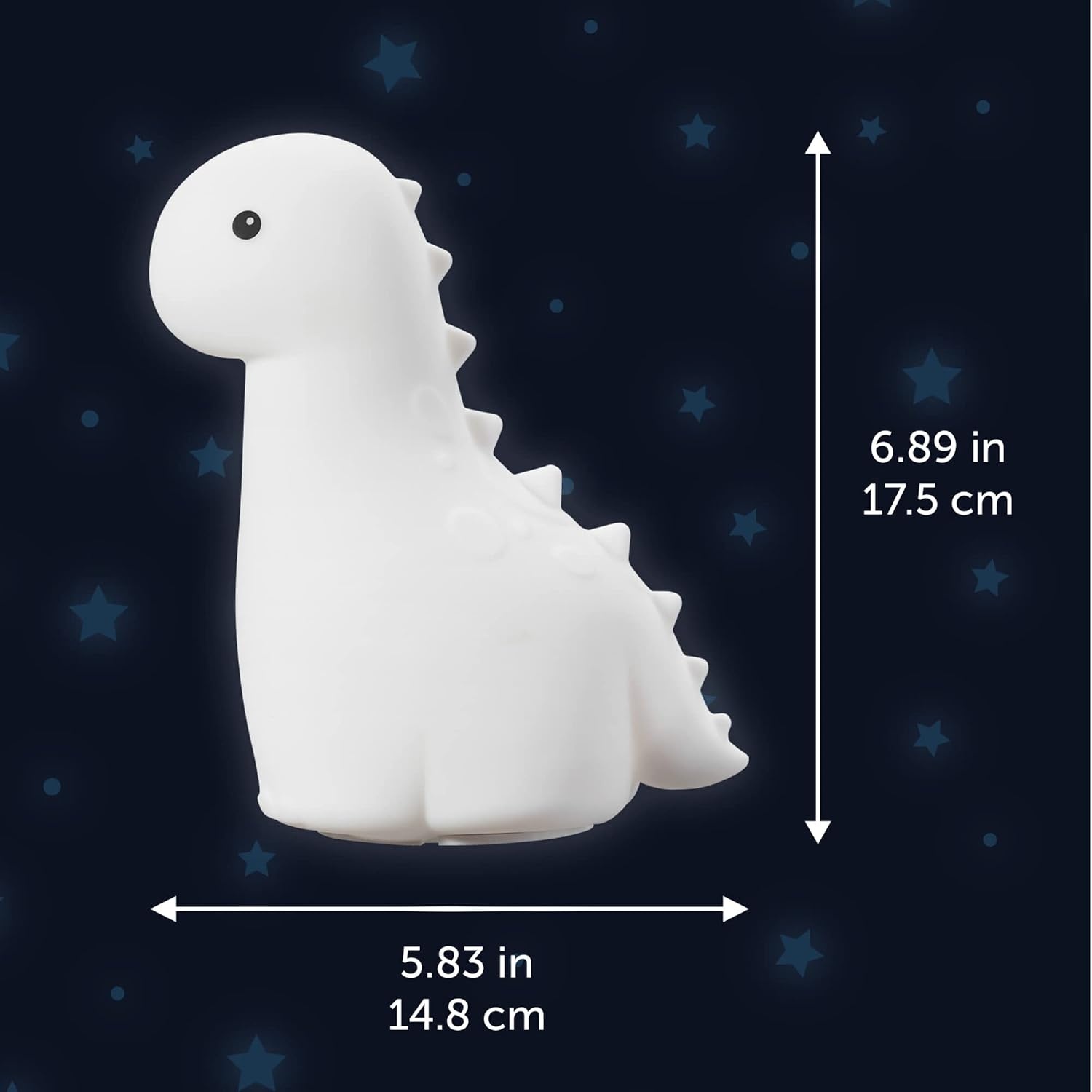 image:imageGlobe Electric Multicolor LED Silicone Night Light Brontosaurus Tap Light Rechargeable Color Changing Soft BPAFree Body Kids Nursery Dcor 13848