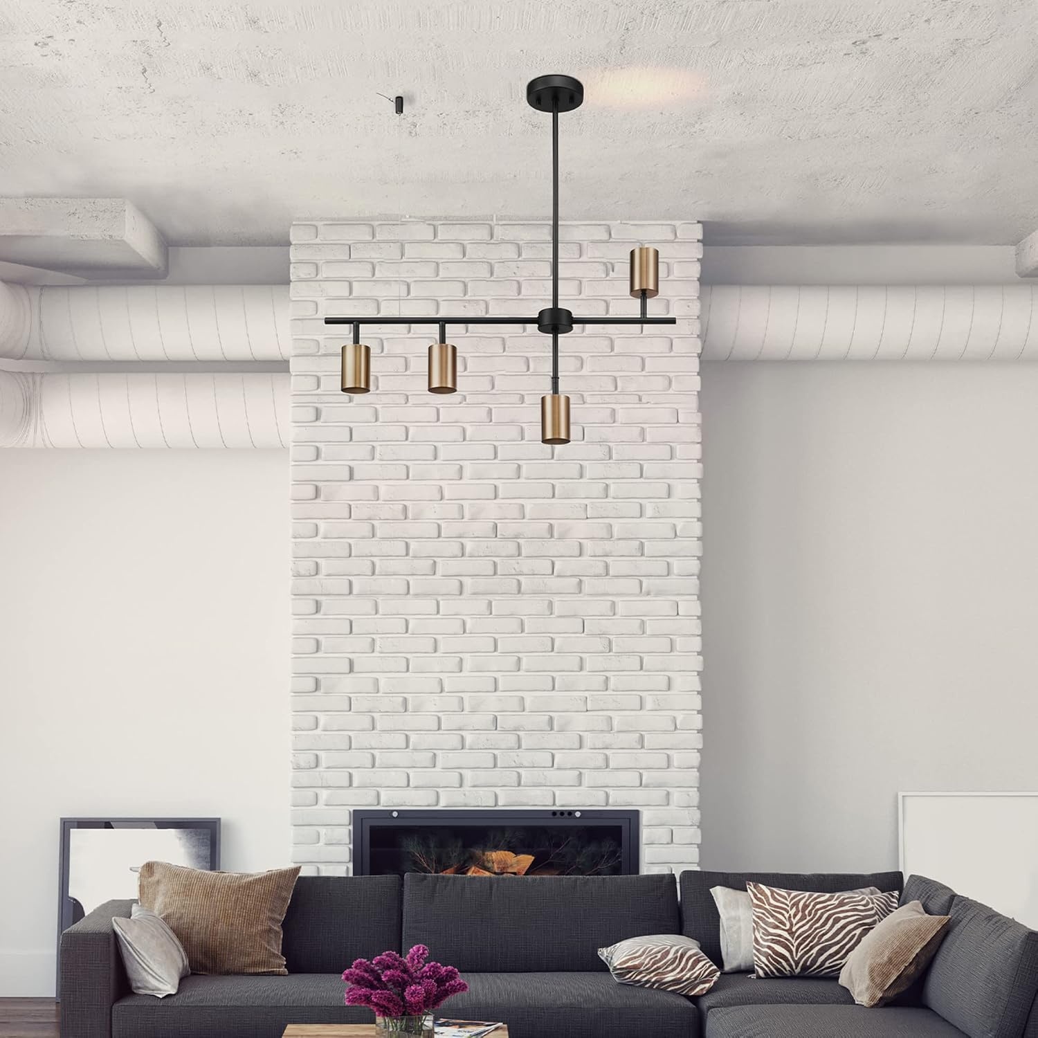 image:imageGlobe Electric Pratt 4Light Track Lighting Matte Brass GoldBrass Hadid