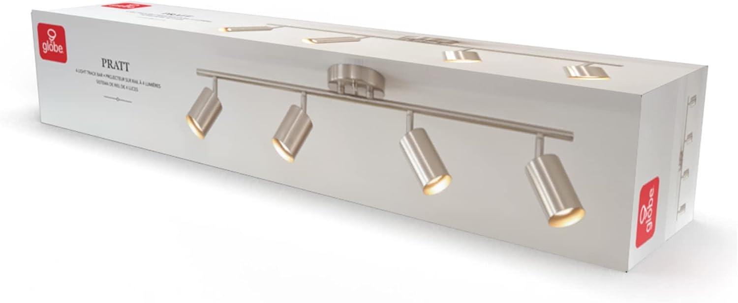image:imageGlobe Electric Pratt 4Light Track Lighting Matte Brass GoldBrushed Nickel Pratt