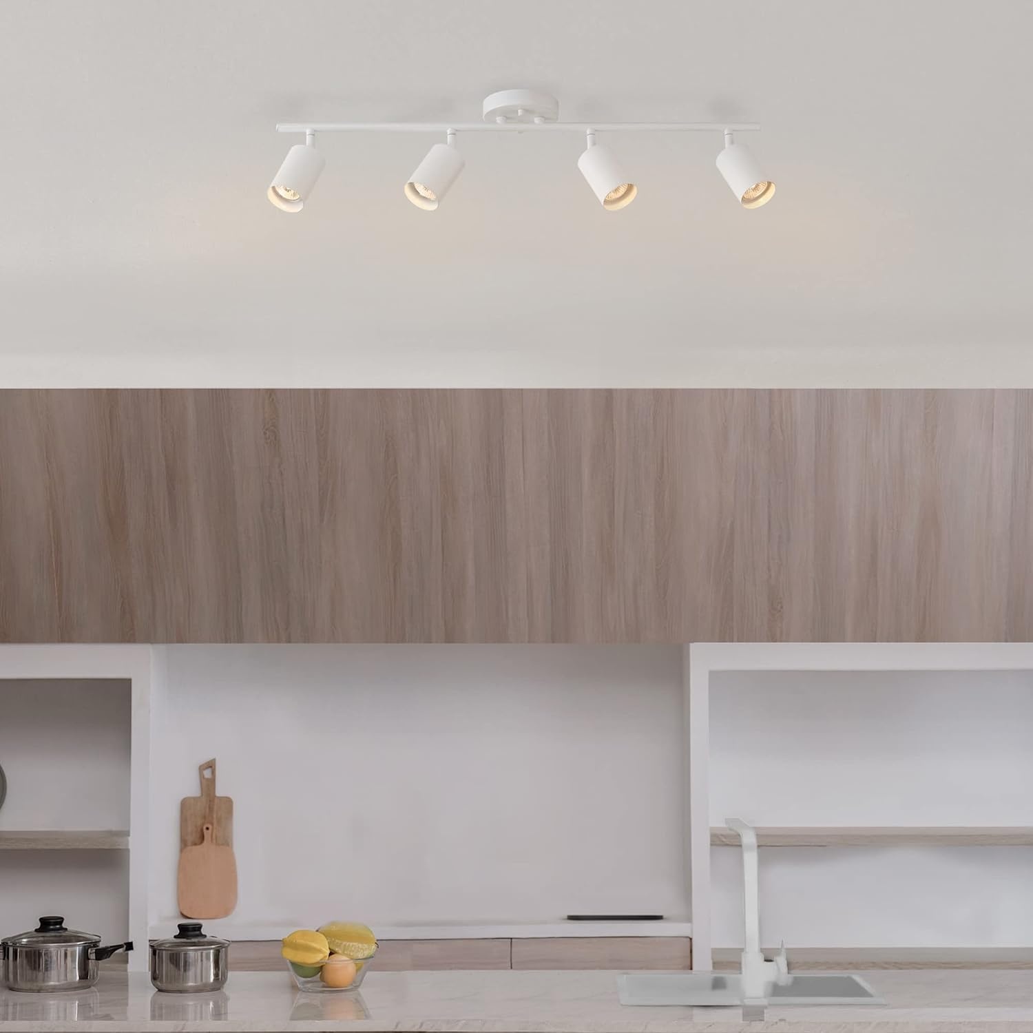 image:imageGlobe Electric Pratt 4Light Track Lighting Matte Brass GoldWhite Pratt