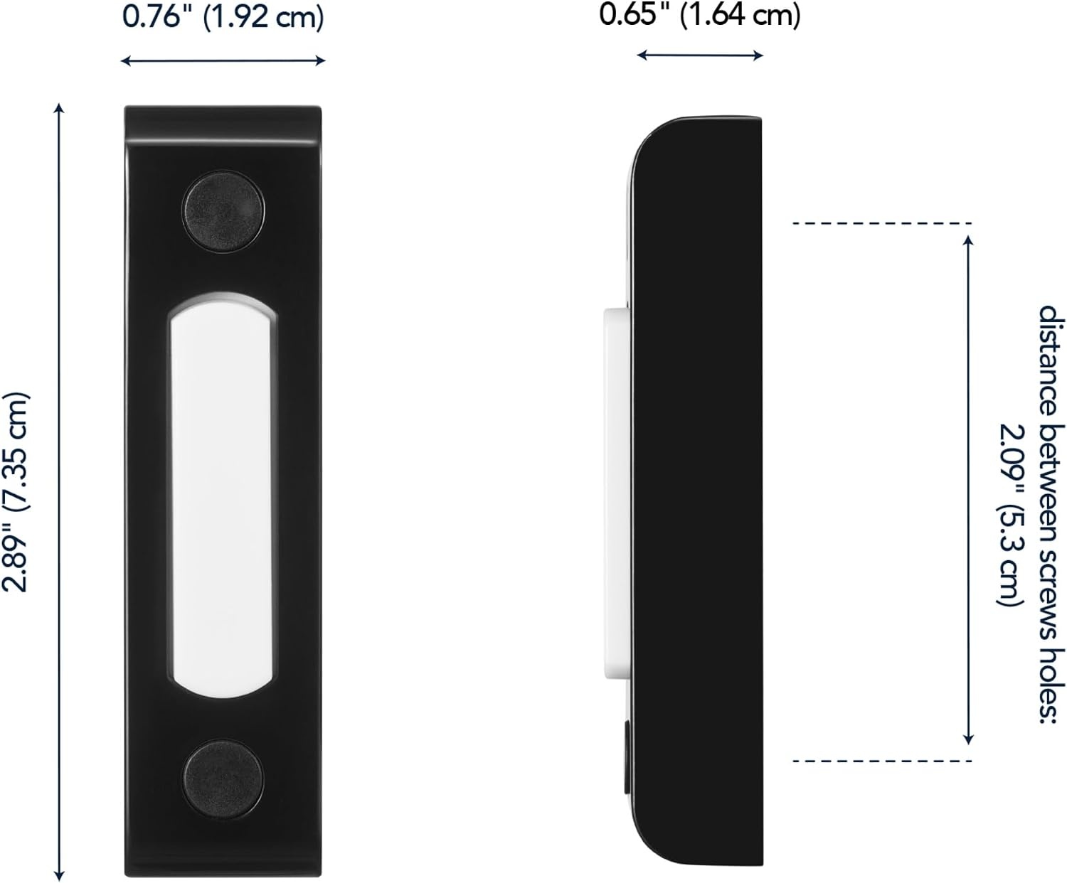 image:imageHeath Zenith 18000216 Wired Push Doorbell Button Black Metal Lighted Surface Mount Home Improvement Outdoor House Accessory