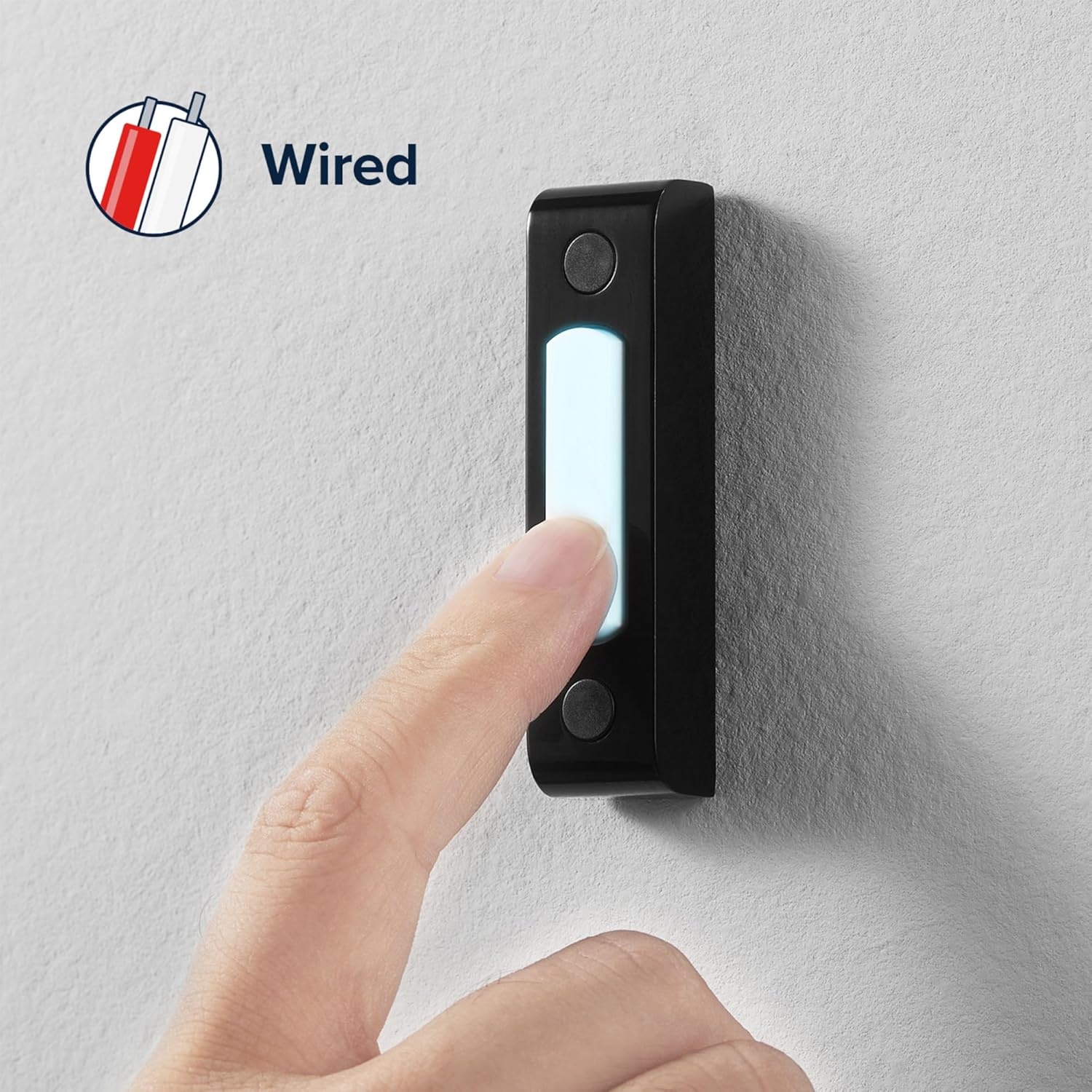 image:imageHeath Zenith 18000216 Wired Push Doorbell Button Black Metal Lighted Surface Mount Home Improvement Outdoor House Accessory
