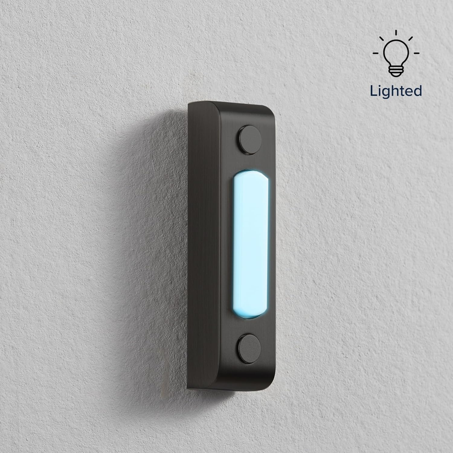 image:imageHeath Zenith 18000216 Wired Push Doorbell Button Black Metal Lighted Surface Mount Home Improvement Outdoor House Accessory