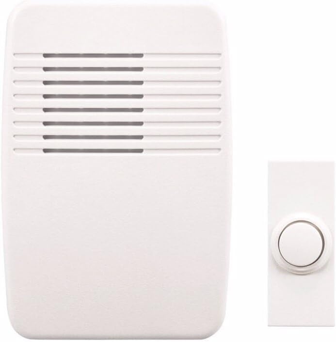 image:imageHeathZenith SL736602 Wireless PlugIn Door Chime Kit with Molded Plastic Cover White