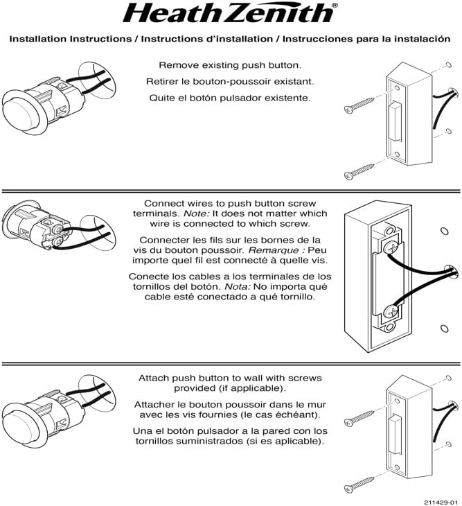 image:imageHeathZenith SL736602 Wireless PlugIn Door Chime Kit with Molded Plastic Cover White
