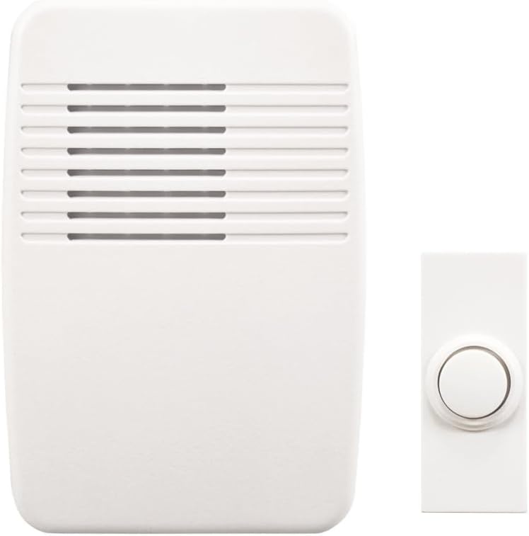 image:imageHeathZenith SL736602 Wireless PlugIn Door Chime Kit with Molded Plastic Cover White