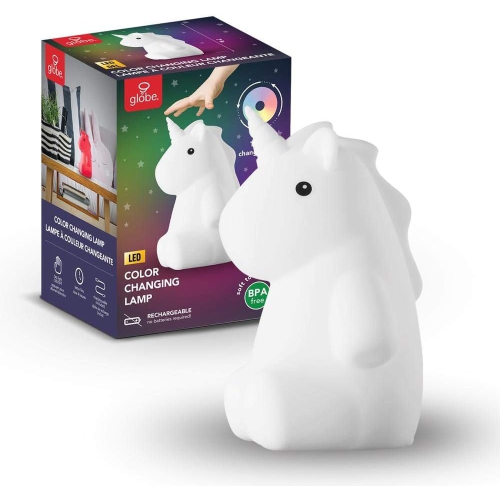 image:imageAdorable Multicolor Changing Integrated LED Rechargeable Silicone Night Light for Baby and Kids Rooms Rylie The Unicorn