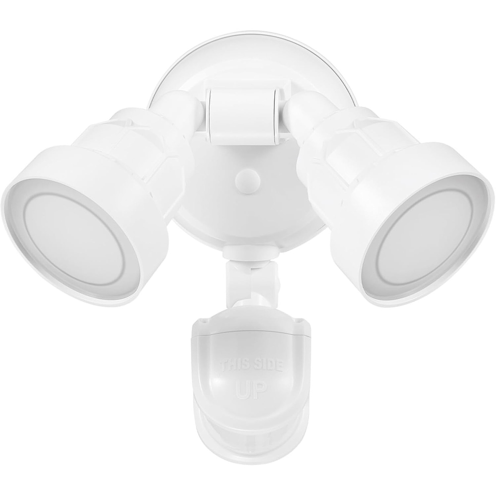image:imageGlobe Electric 180Degree 15W Twin Head White 1400 Lumens Hardwired Motion Activated Outdoor Integrated LED Flood Light Security Light Outdoor Outside House LightsWhite