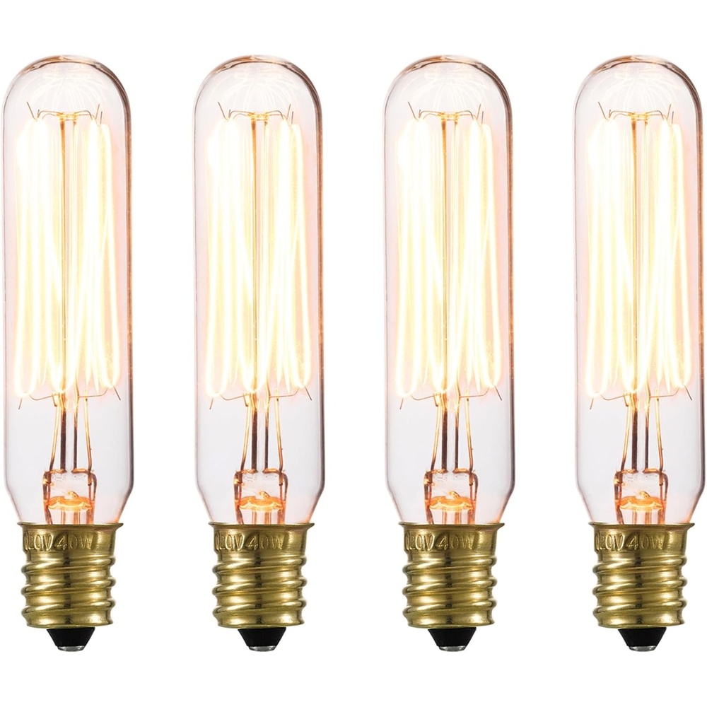 image:imageGlobe Electric 40W Equivalent Soft White 2000K Edison Candelabra Amber Glass Dimmable LED Light Bulb 31355 1Pack B10 Vintage40W Antique T6